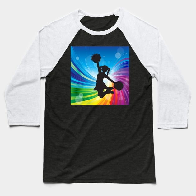 Cheer Rainbow Stars Baseball T-Shirt by laurie3